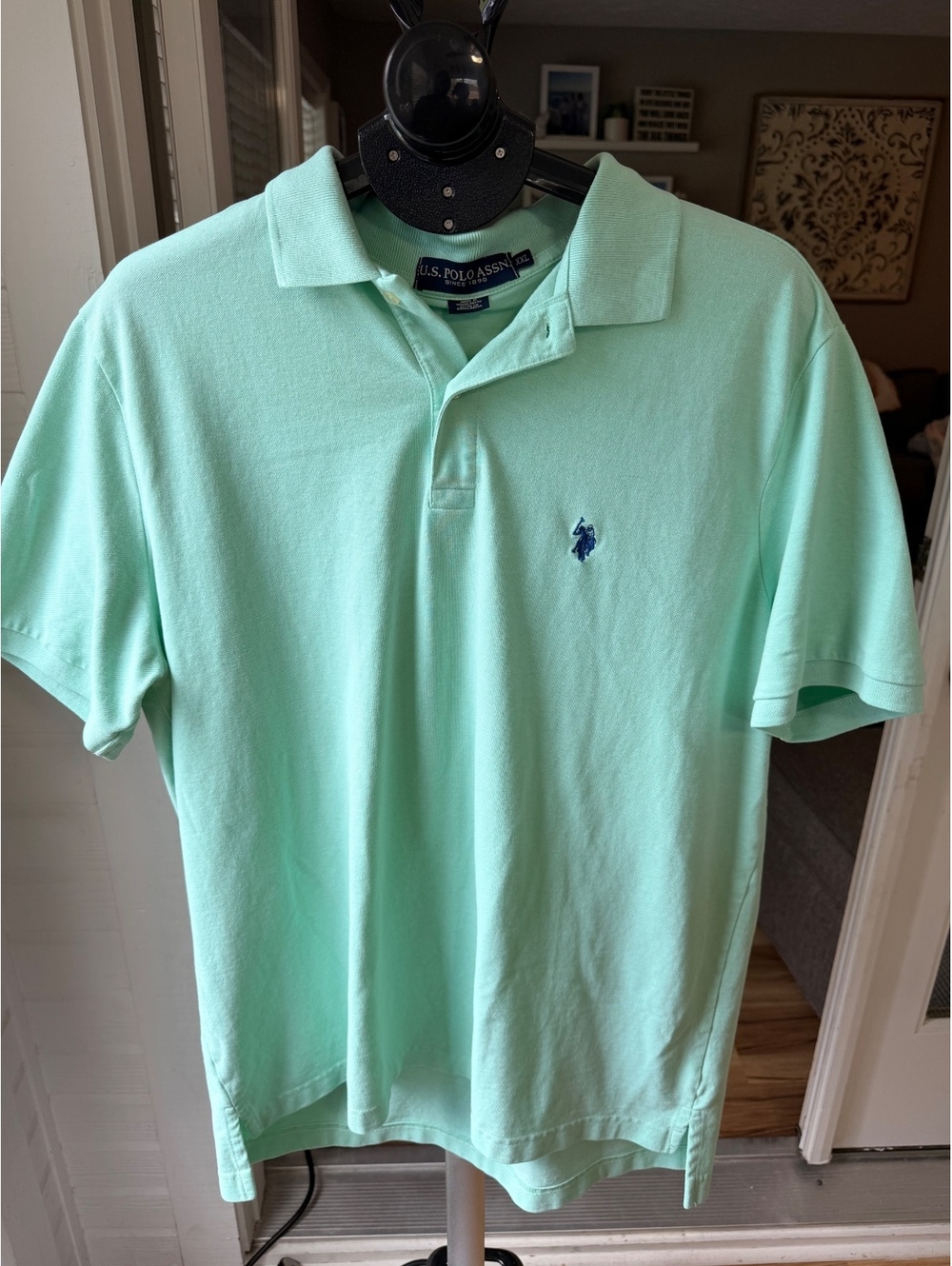 U.S. Polo Assn. Men's Polo Shirt Size L Mint Green Classic Fit